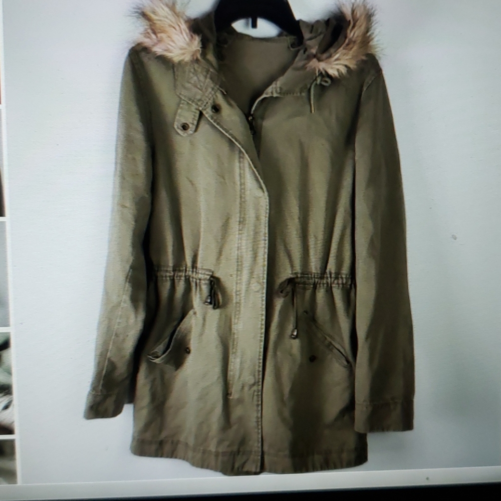 Faux fur utility jacket forever 21